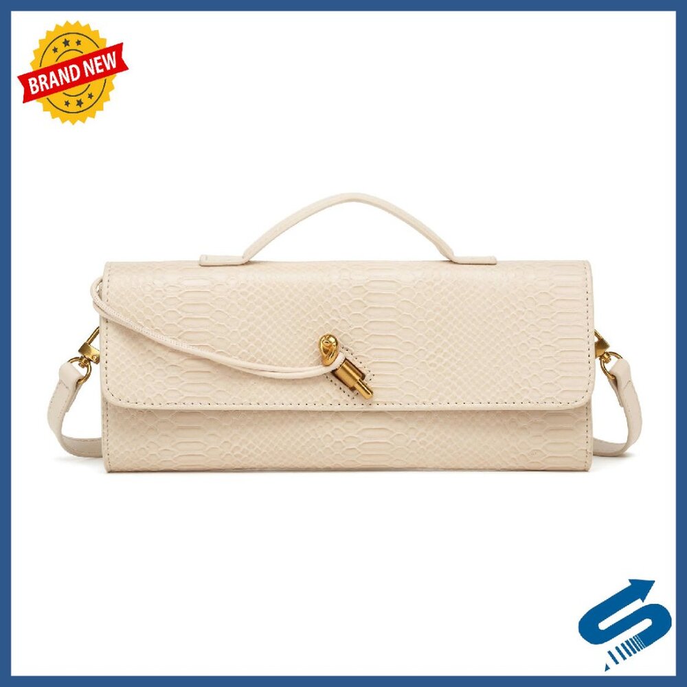 Leather Crocodile Print Clutch Crossbody Bag 12.2" Tote